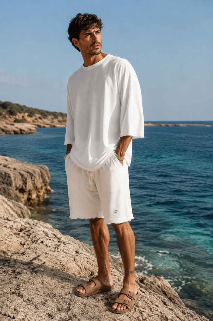 3/4 Sleeve Nicki Soft - White