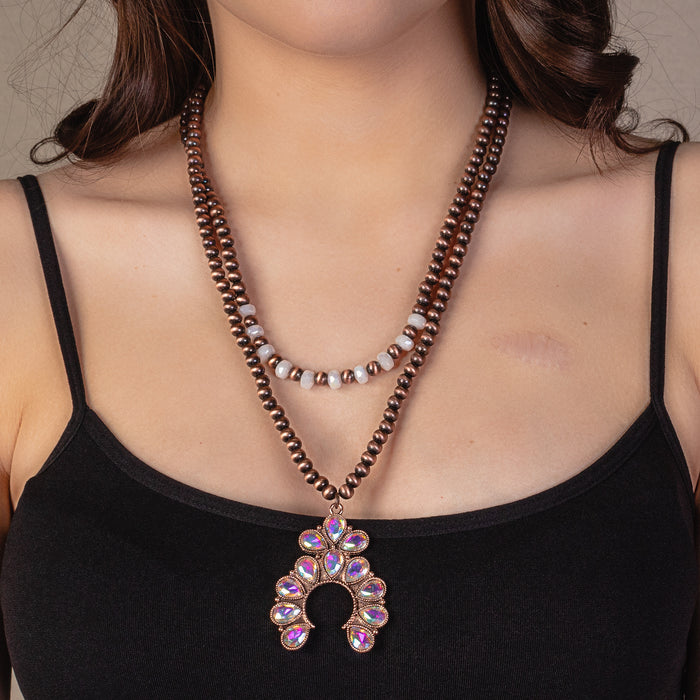 72913 - Squash Blossom Necklace - Ivory & Copper