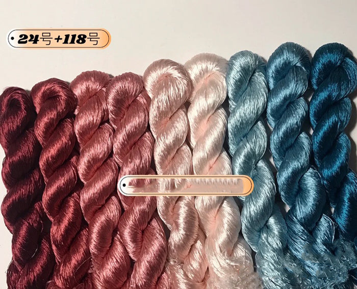 80m Suzhou Embroidery Untwisted Mulberry Silk Thread(#024 #118 80m*9) - Ronghua Threads