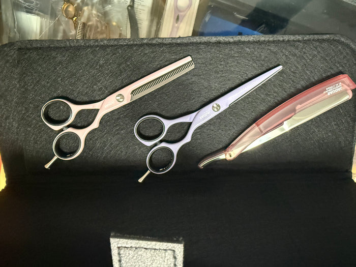 JAGUAR 5.5" SCISSOR/RAZOR/THINNER PINK/PURPLE SETS
