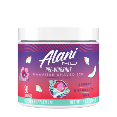 Alani Nutrition Pre-Workout Energy Supplement Powder - Hawaiian Shaved Ice