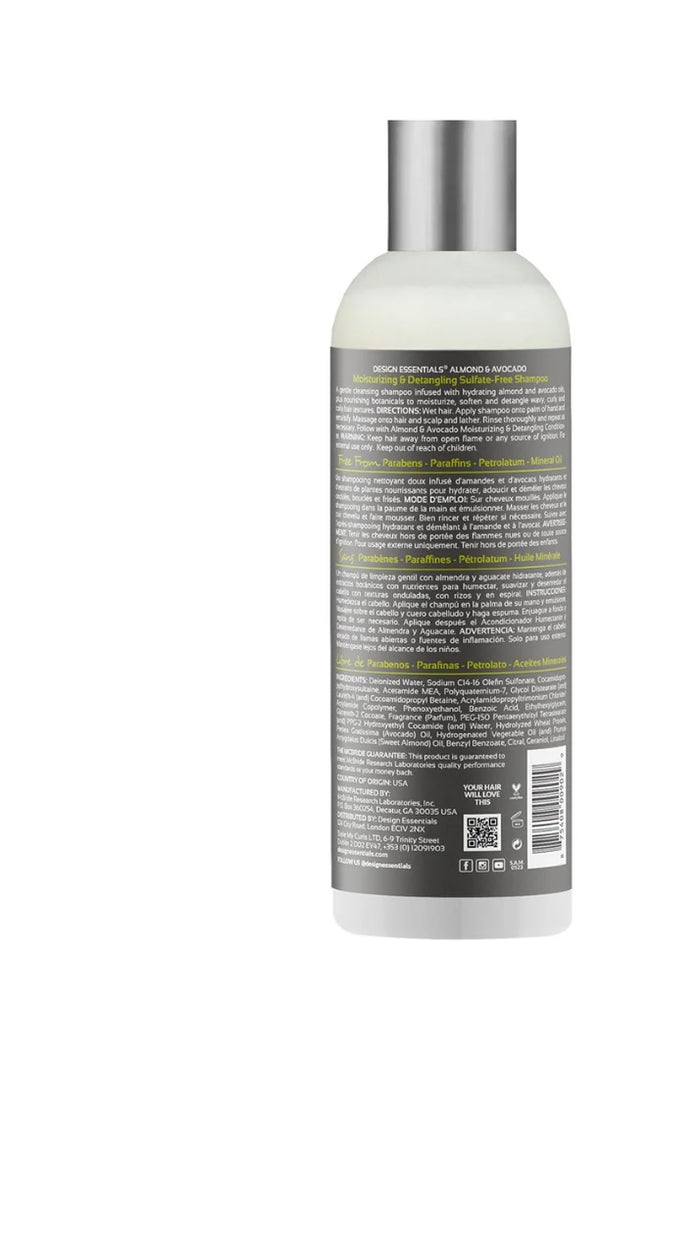 ALMOND & AVOCADO
Almond & Avocado Moisturizing & Detangling Sulfate-Free Shampoo 12oz