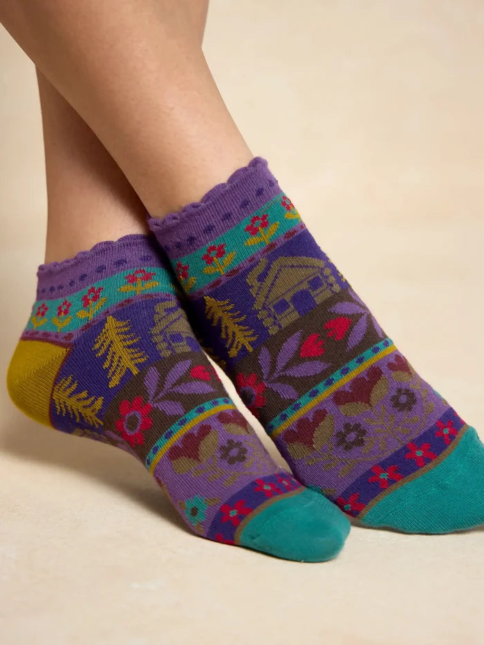 Cozy Ankle Socks, Set of 3 - Moose-view 3