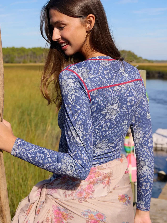 Cabana Life x Natural Life Rashguard - Diamond Bandana Navy-view 3