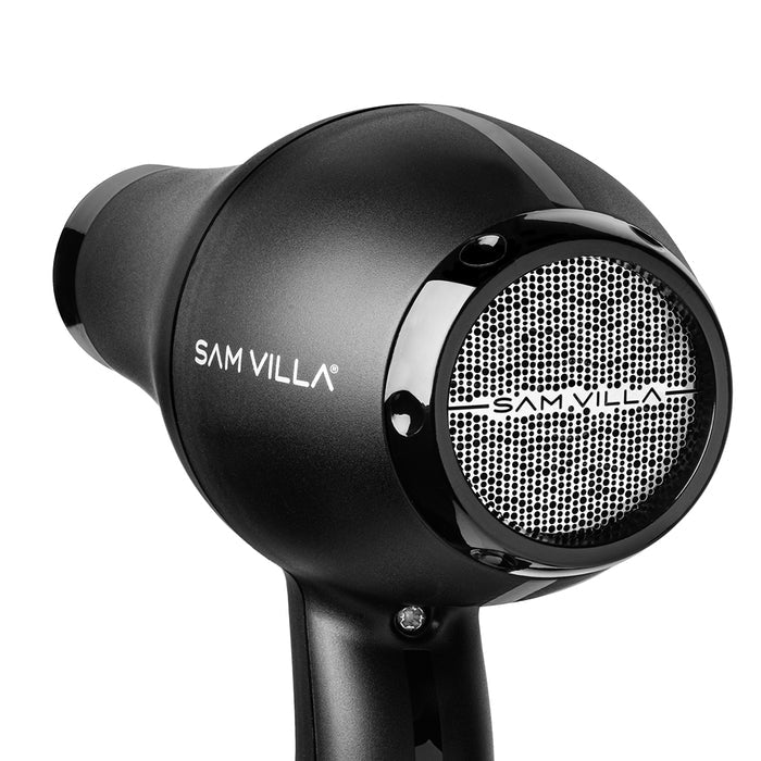 Discover the Sam Villa Essential Series Hair Dryer, a professional ionic blow dryer designed to reduce frizz, static, and flyaways while locking in moisture for ultra-sleek, touchably soft hair. Featuring two precision concentrator nozzles, this powerful hair dryer delivers fast drying with less heat damage, making it ideal for all hair types including thick, curly, and color-treated hair. Get salon-quality results at home with this sturdy, hair-friendly dryer that enhances shine and protects th