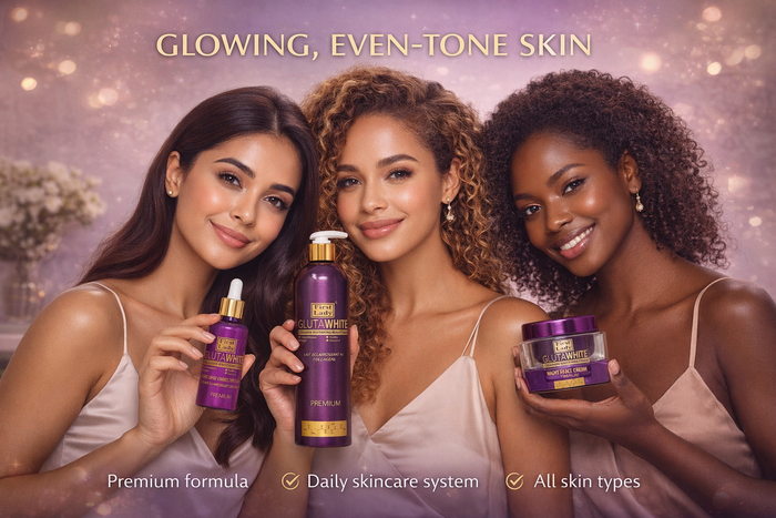 First Lady Glutawhite Collagen Skincare Set for Brightening face & body | Lotion, Serum, Oil, Day & Night Cream | Full Glow Routine with Glutathione & Niacinamide (5 items) -