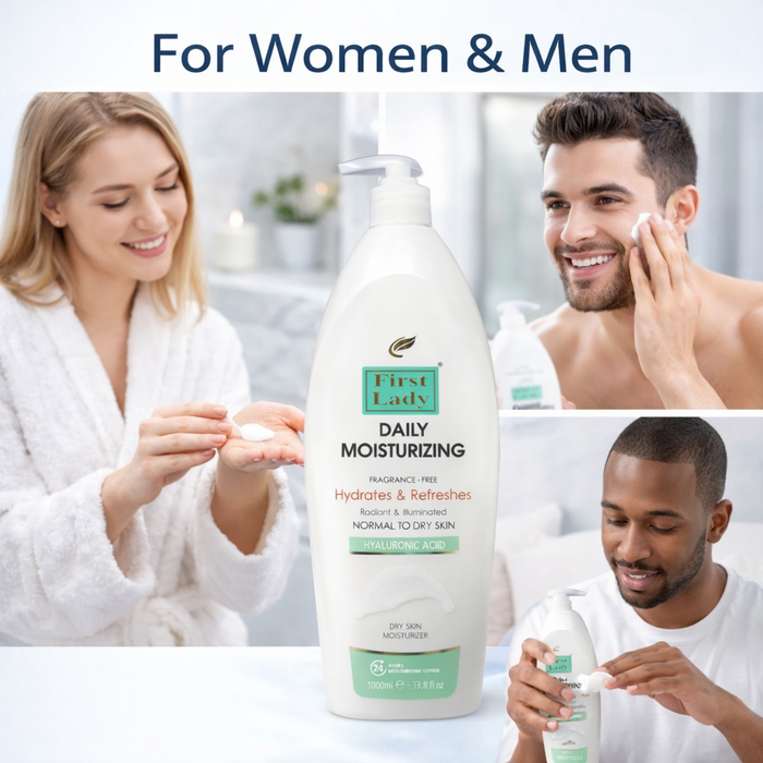 First Lady Hyaluronic Acid Body Lotion – Fragrance Free Moisturiser for Dry & Sensitive Skin (1000ml)