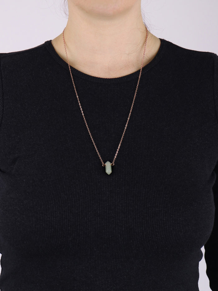 Gemstone Double Point Pendant | Aventurine-Image 2