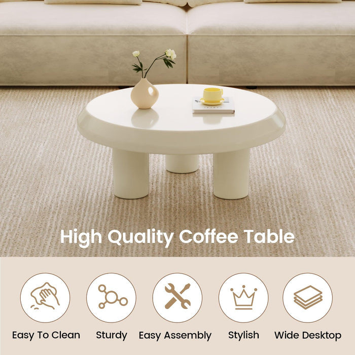 Child-safe coffee table with rounded corners and easy-to-maintain surface.