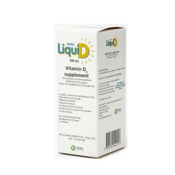 Kora Liquid Vit D3 3000Iu/ml (Cholecalciferol 3000Iu/ml X 100ml ) (T)