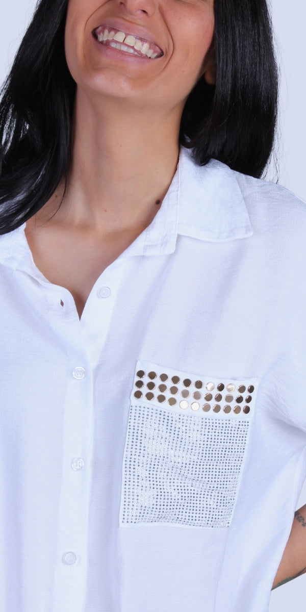 Liza Studded Shirt: Elegant Italian Style
