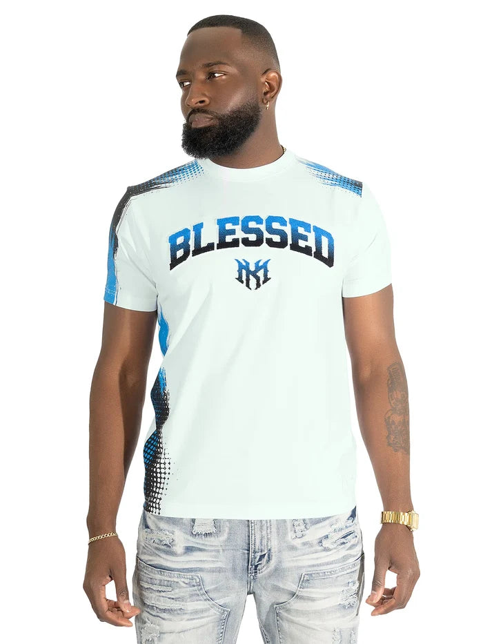 MAKOBOI BENDITO BLESSED TEE - M261 - WHITE/ROYAL