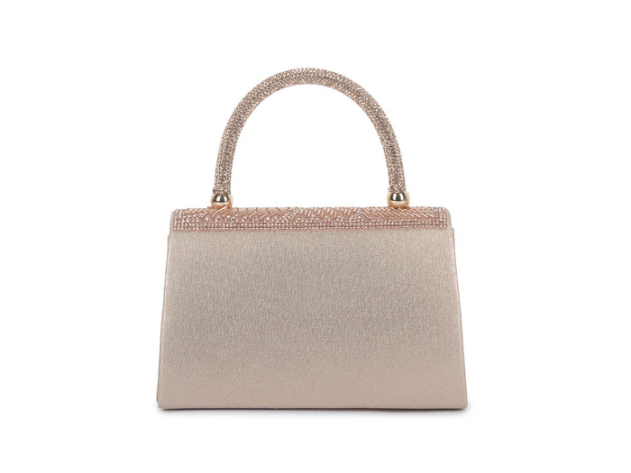 Mini Rose Gold Beaded Tote Handbag