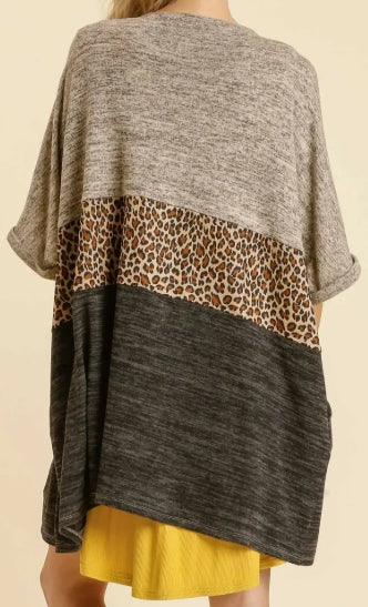 Mixed Pattern Kimono - Elegant Coastal Layering Piece