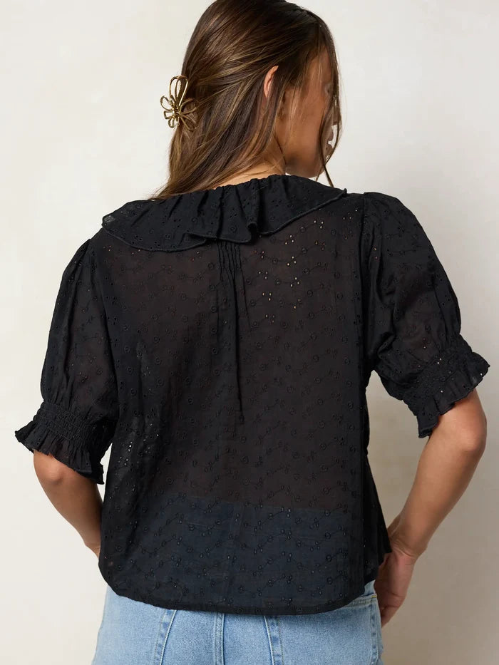 My Favorite Cotton Top - Black Eyelet-view 8
