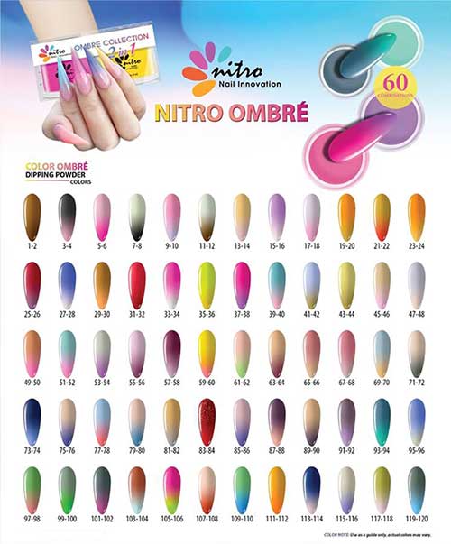 Nitro Dipping Powder - Set of 2 Ombre Colors 2oz/Jar - HOP, SKIP, WED (NT034 X 255)