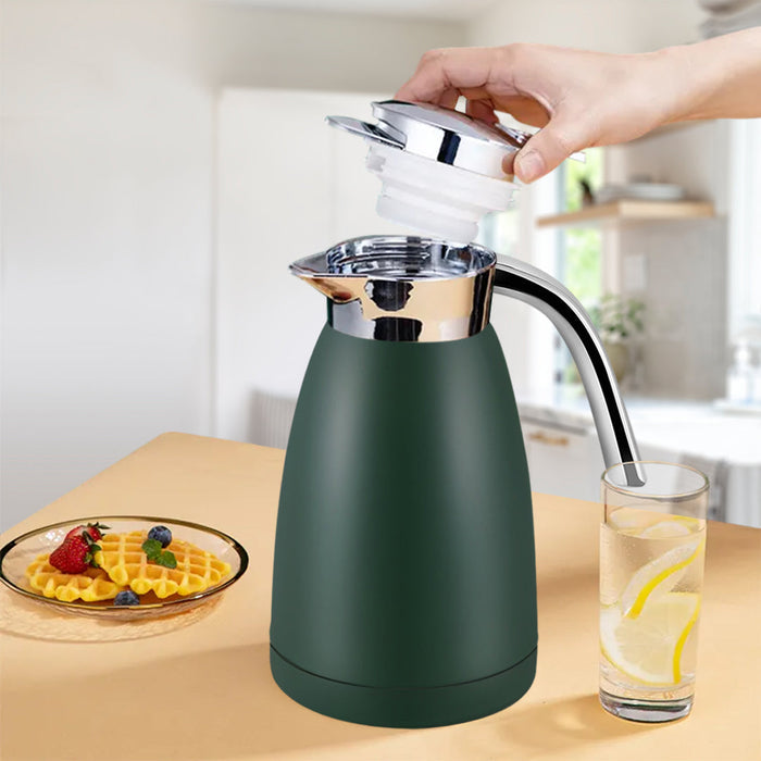 NNEAGS 2X 1.2L Stainless Steel Kettle Insulated Vacuum Flask Water Coffee Jug Thermal Green-4