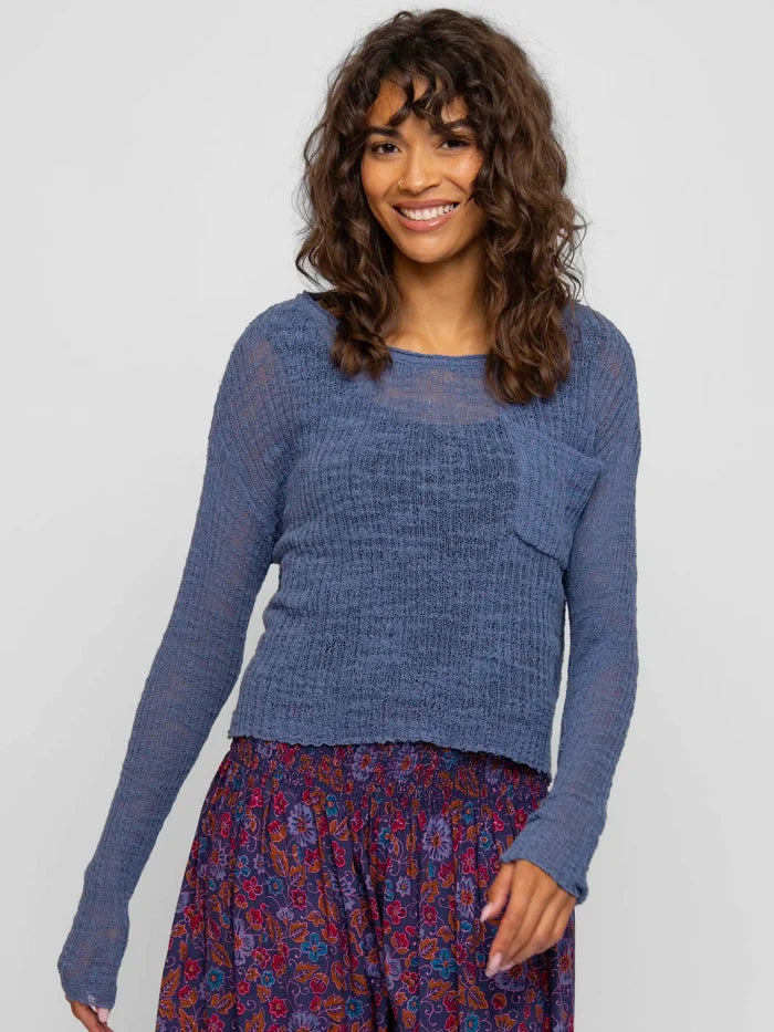 Patti Layering Sweater - Heather Blue-view 4