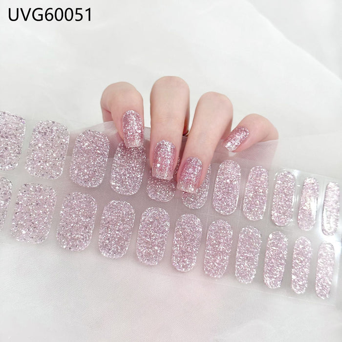 Pink Glitter Gel Nail Stickers