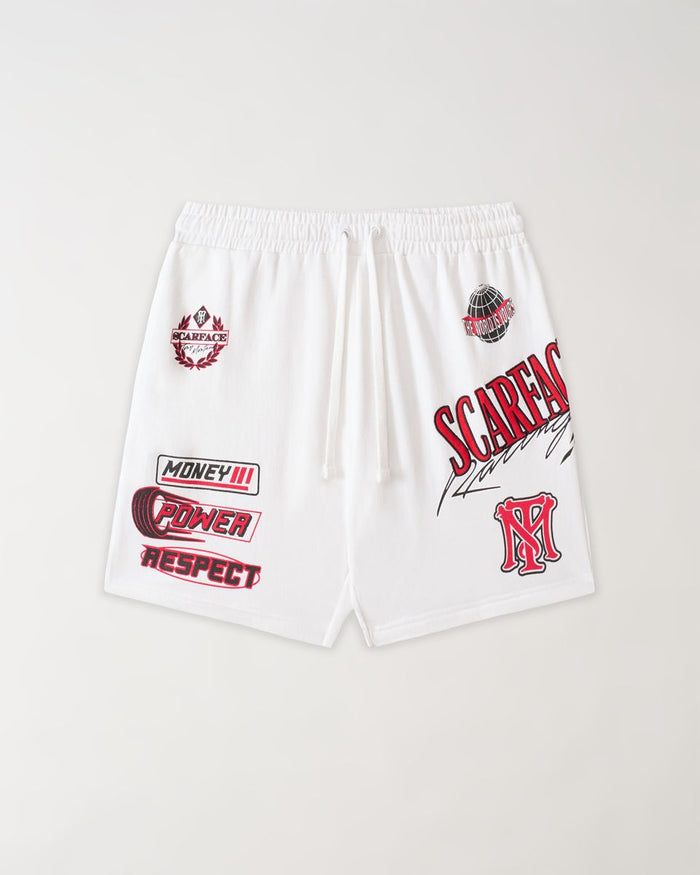 REASON "SHORT SCARFACE RACING SHORT" SF-211 - WHITE
