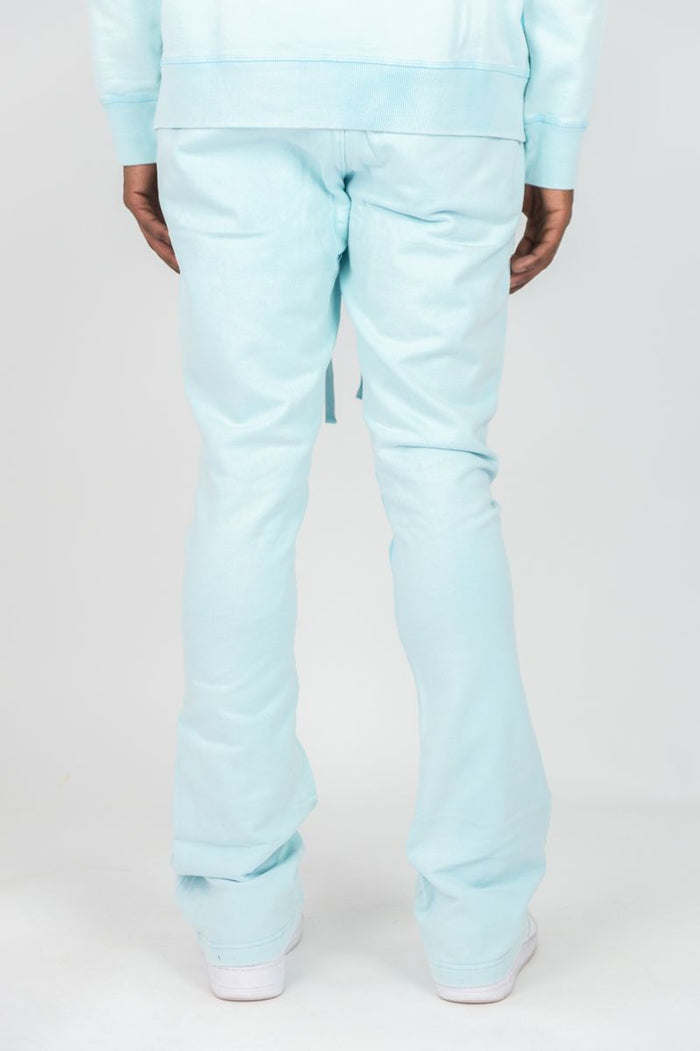 RINGSPUN ACID WASHED FLEECE STACKED PANTS - 351-401 - LIGHT BLUE