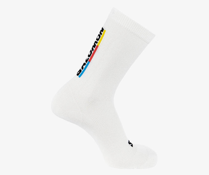 SALOMON CALCETINES UNISEX PULSE RACE FLAG CREW BLANCO