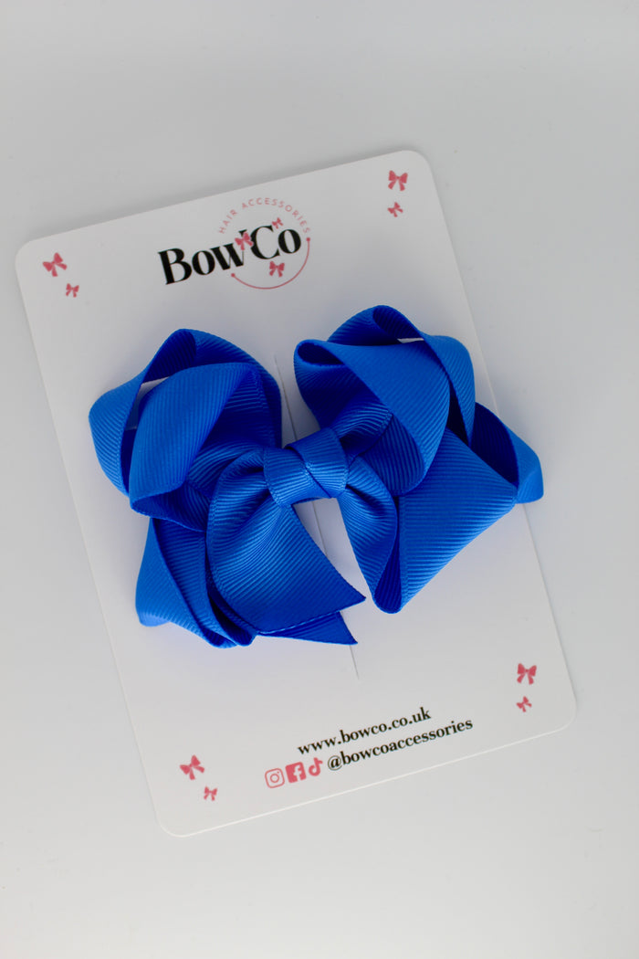 School Royal Blue Double Loop Bow - Clip