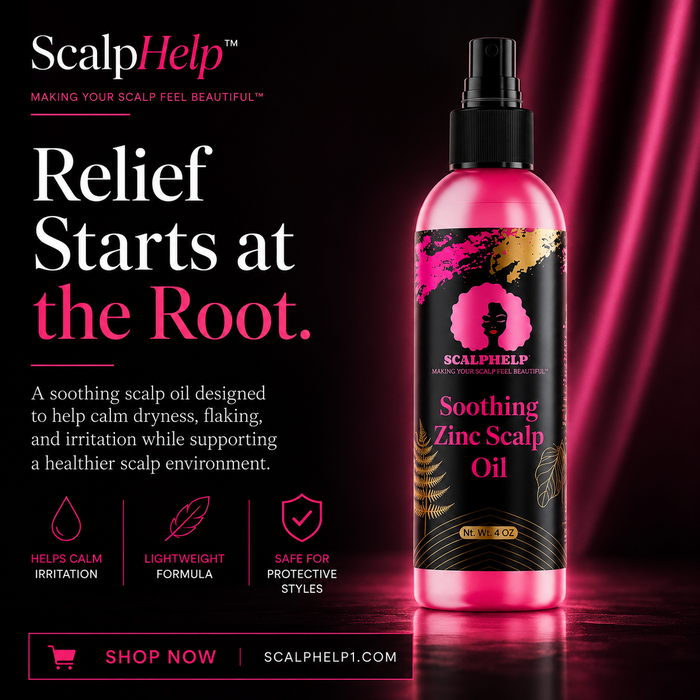Scalp care for dry, itchy-feeling areas under braids, weaves, sew-ins, twists and locs.