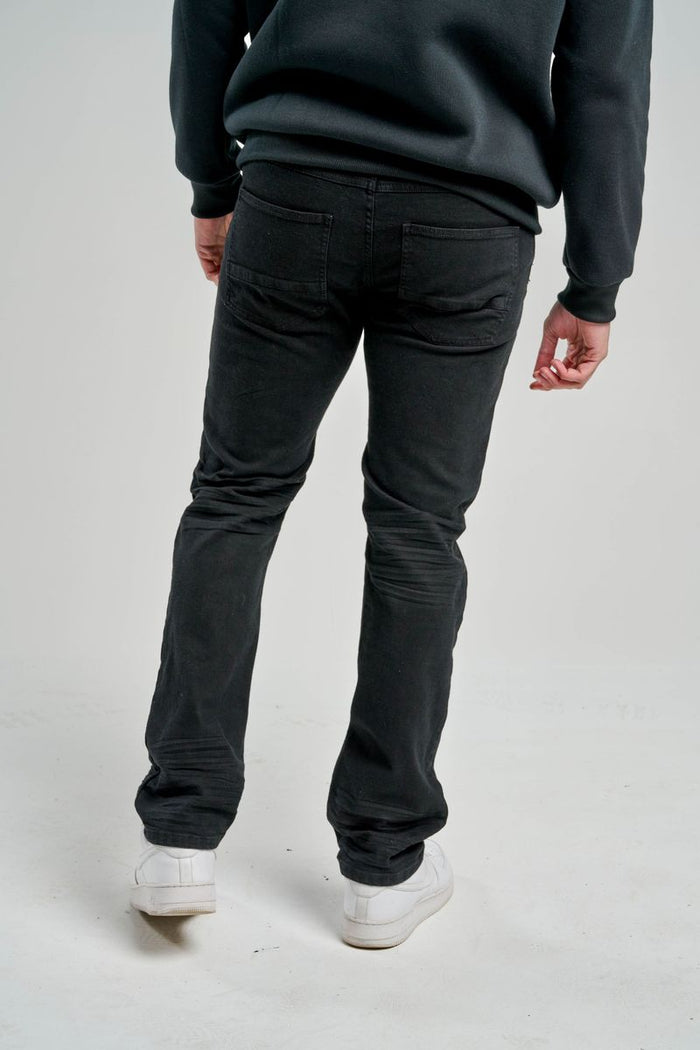 SPARK PREMIUM DENIM SLIM STRAIGHT FIT JEANS - S4404 - JET BLACK