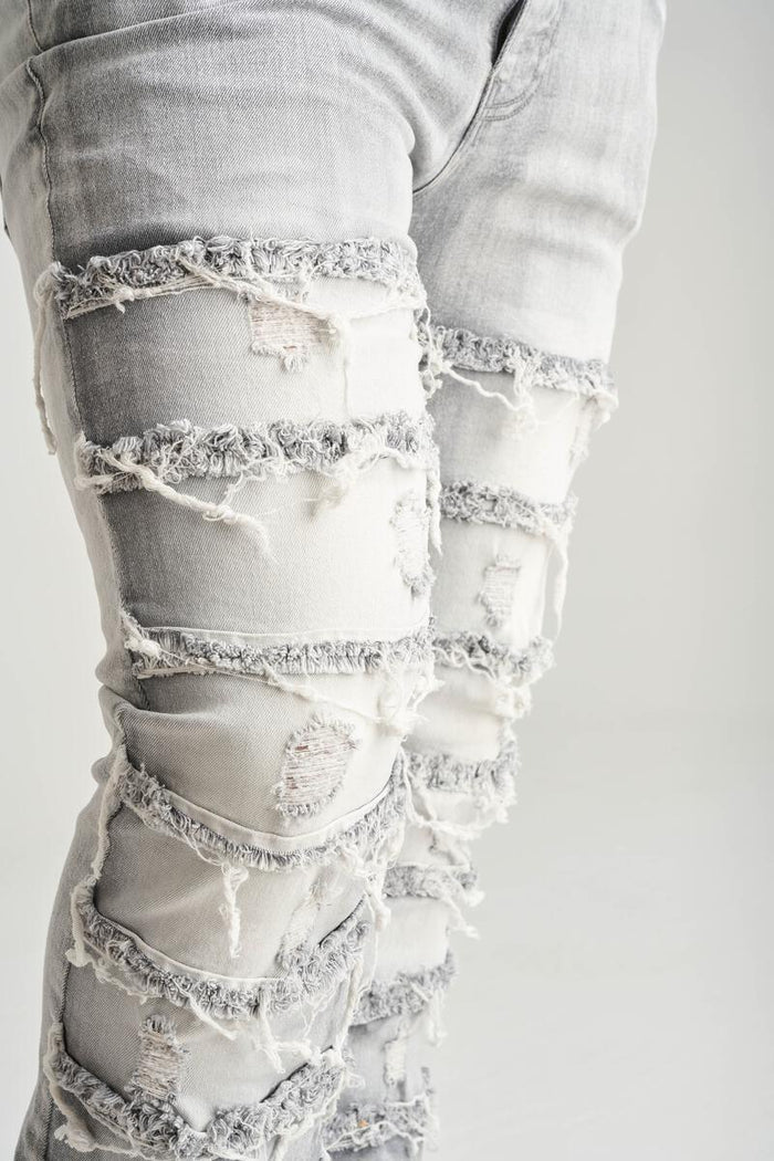 SPARK PREMIUM DENIM STACKED JEANS - S3016 - GRAY