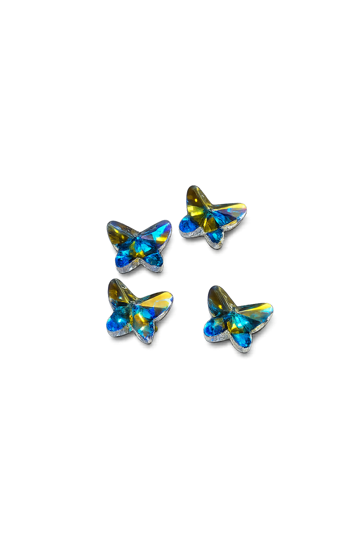 Swarovski Nail Art AB Butterfly Crystals 4pcs