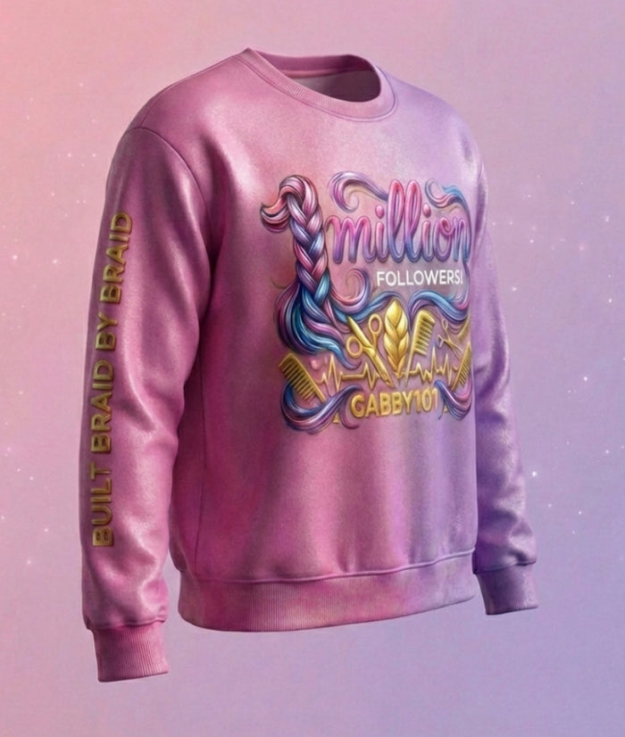 1 Million Slays Crewneck — Built Braid by Braid
