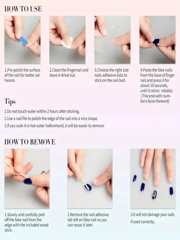 10PCS Stiletto Handmade Press On Nails,Sweet And Cool Style,Suitable For Festivals Parties And Daily Wear.