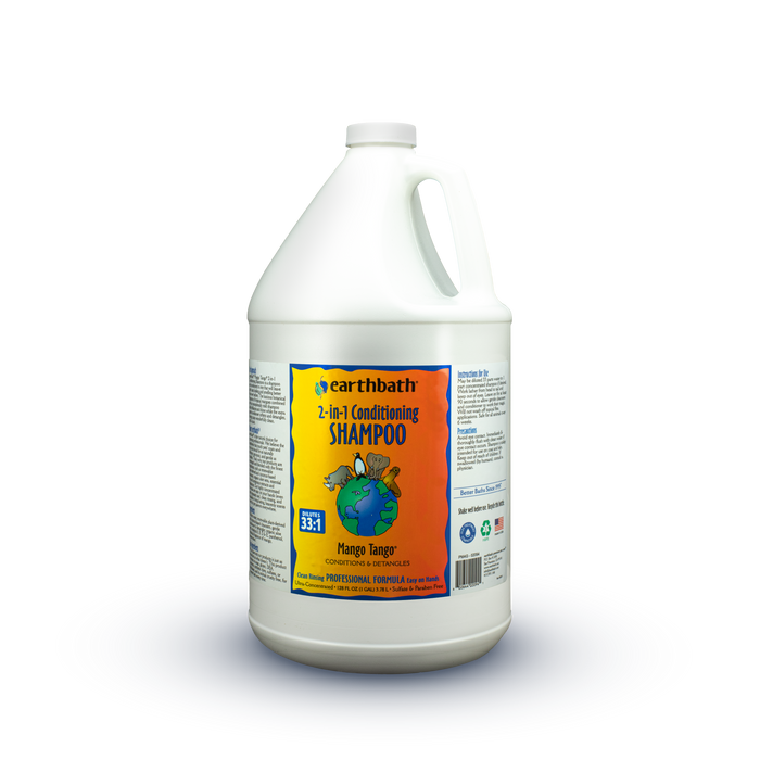 earthbath® 2-in-1 Conditioning Shampoo, Mango Tango®, Conditions & Detangles, Made in USA, 128 oz