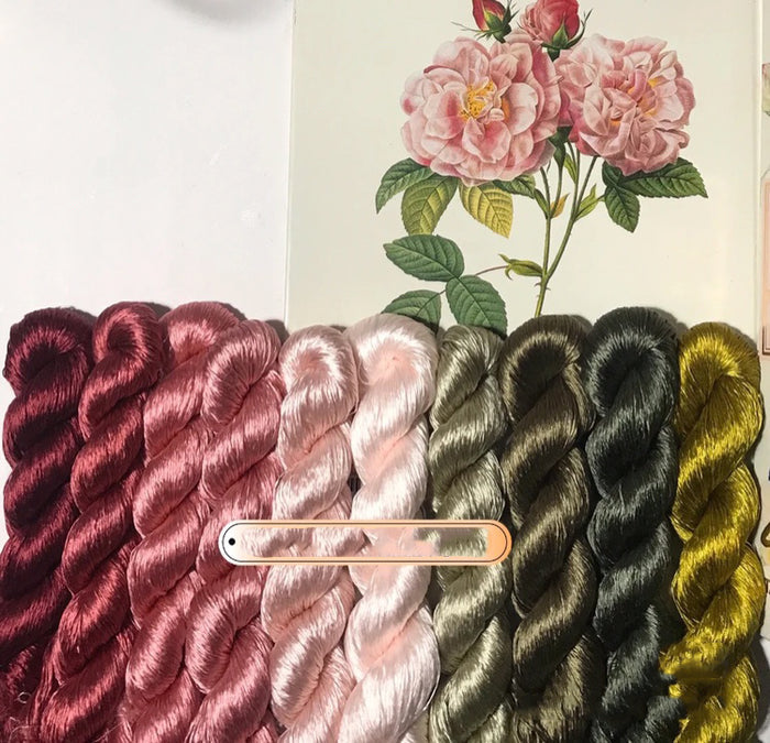 80m Suzhou Embroidery Untwisted Mulberry Silk Thread(#024 #067  80m*10) - Ronghua Threads