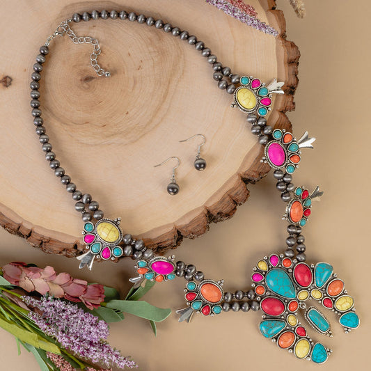 92013 - Squash Blossom Necklace - Multi
