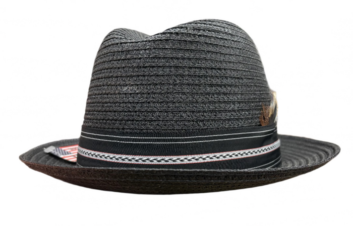 Pinzano Black  Milan Straw Hat