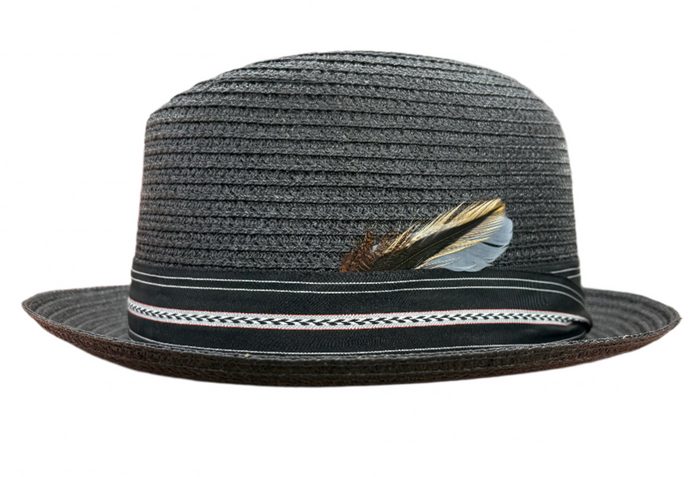 Pinzano Black  Milan Straw Hat