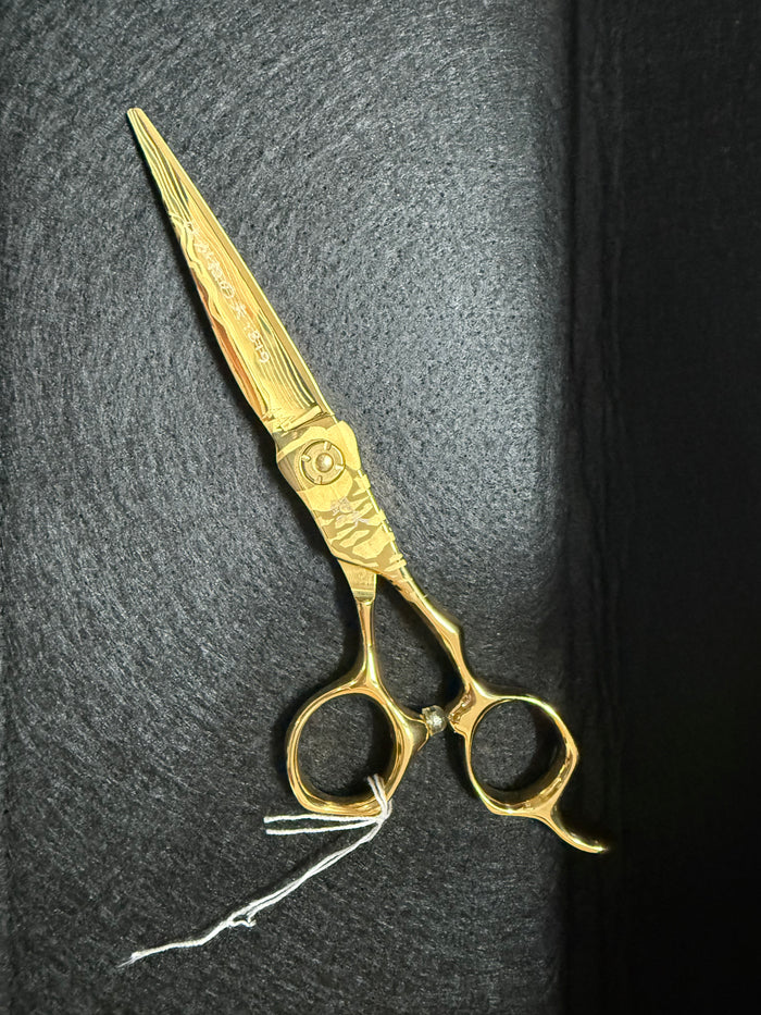 PREMIUM JAPANESE STAINLESS 6.3" GOLD BARBER SHEARS