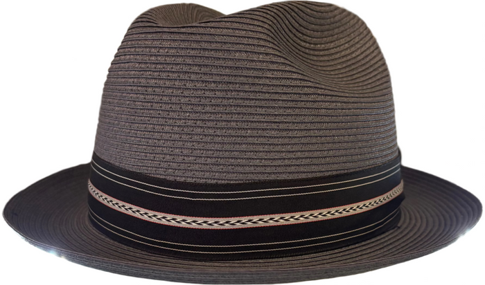 Pinzano Grey Eisenhower Milan Straw Hat