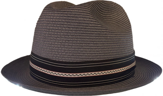 Pinzano Grey Eisenhower Milan Straw Hat