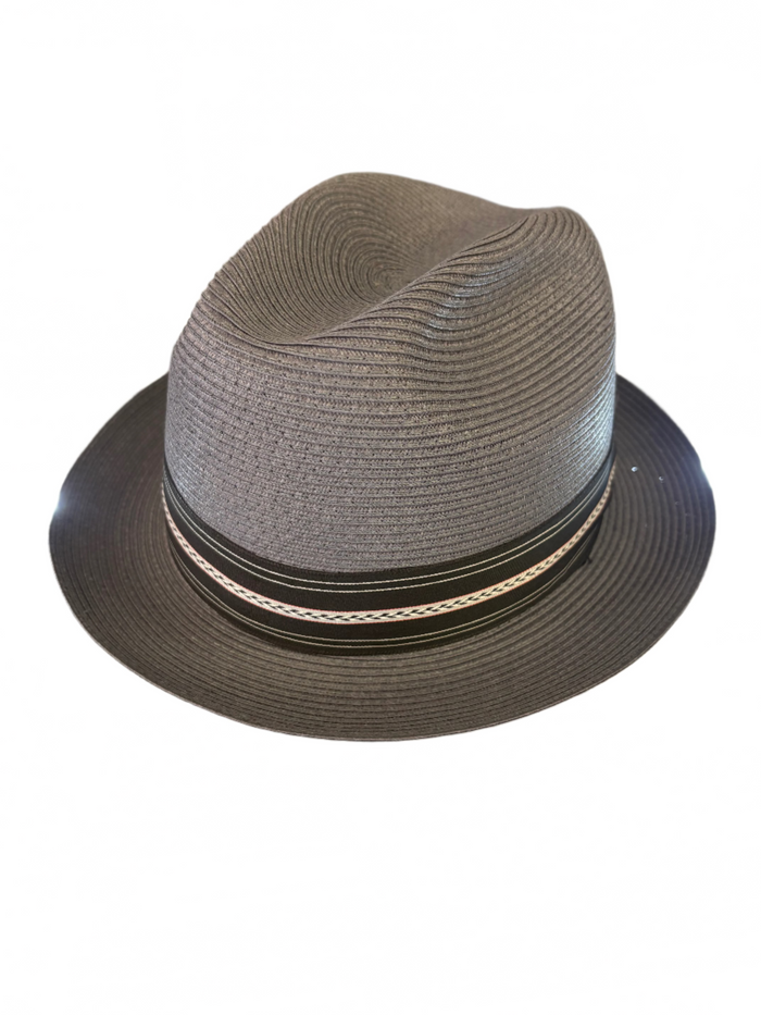 Pinzano Grey Eisenhower Milan Straw Hat