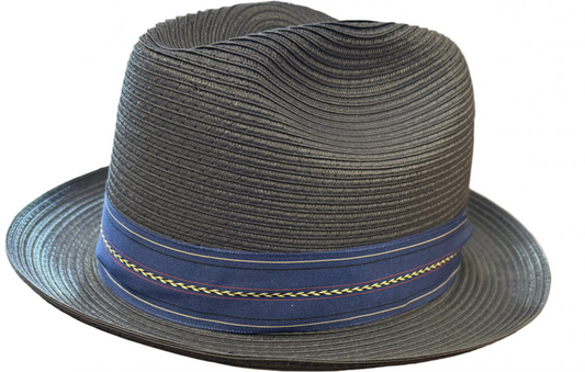 Pinzano Blue Eisenhower Milan Straw Hat