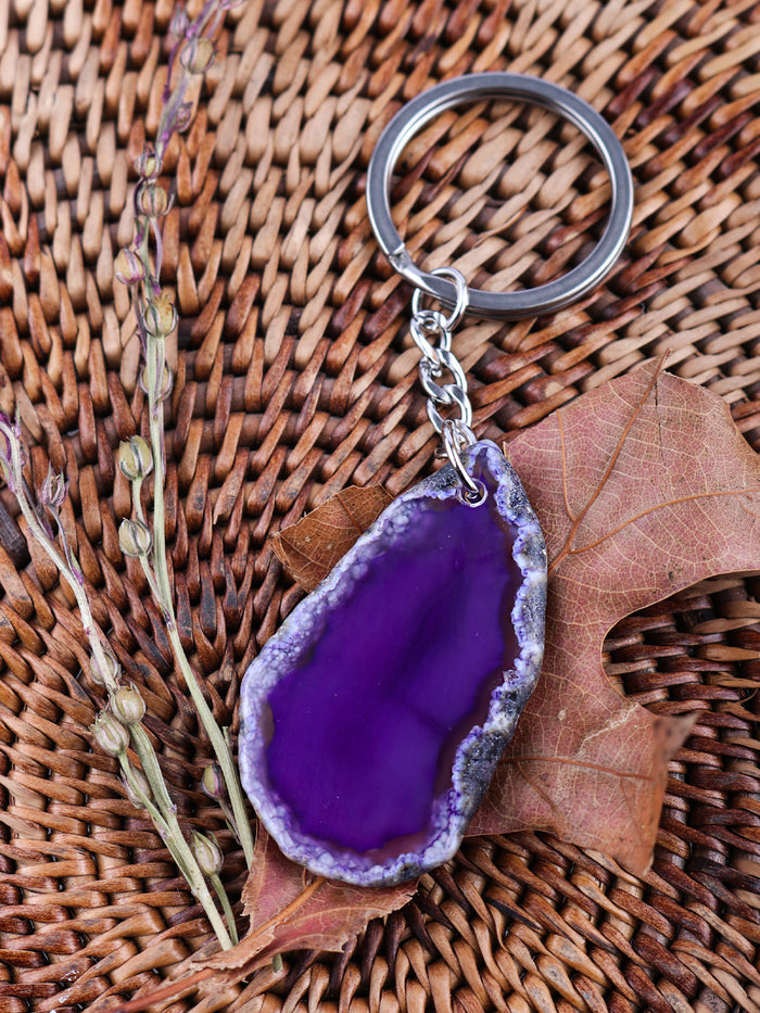 Agate Slice Keyring | Purple-Image 1
