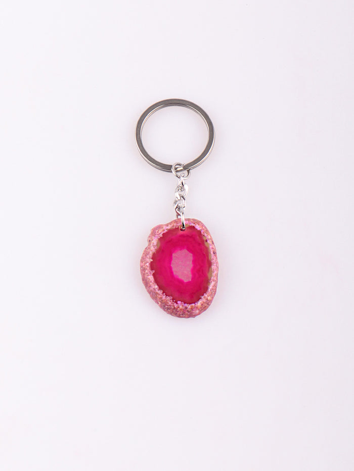 Agate Slice Keyring | Pink-Image 2