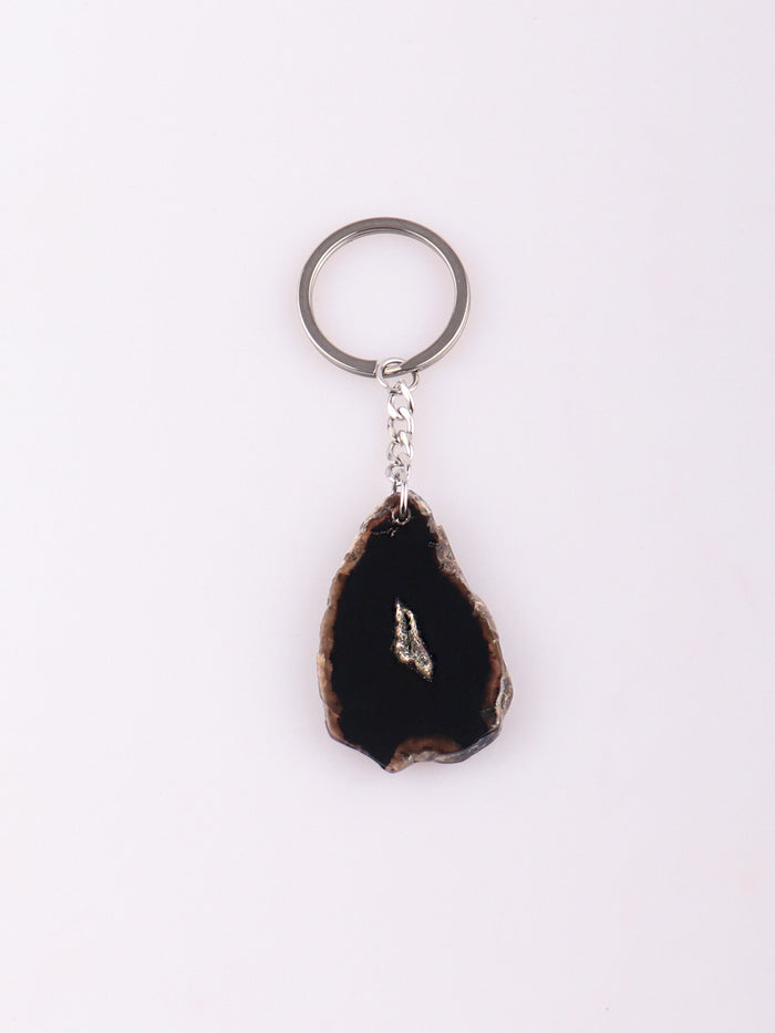 Agate Slice Keyring | Black-Image 2