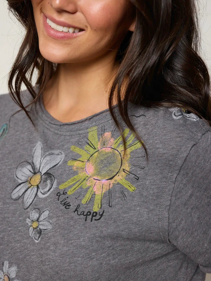 Aiden Cotton Tee - Charcoal-view 2