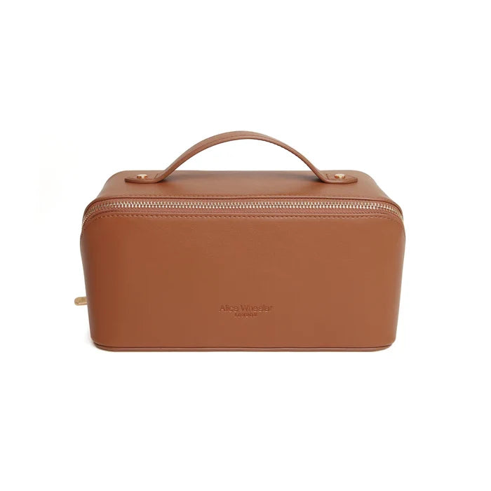 Alice Wheeler London Tan Nappa Train Case