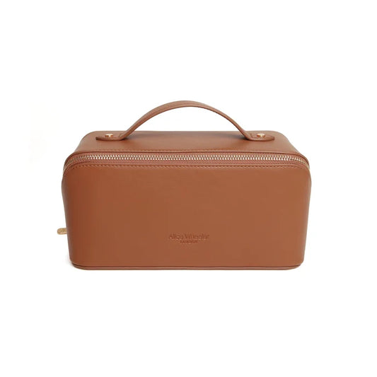 Alice Wheeler London Tan Nappa Train Case