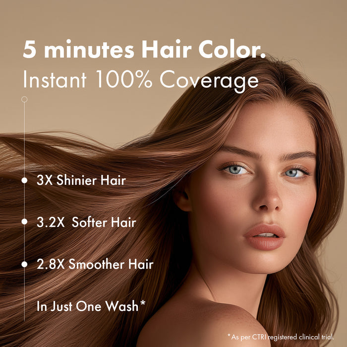 Anveya 5-Minutes Coloring Shampoo - Dark Brown, 100ml
